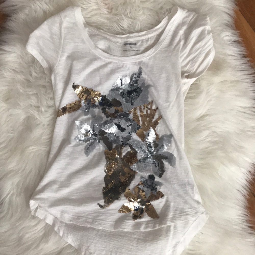 Express Sequin Floral print T-shirt